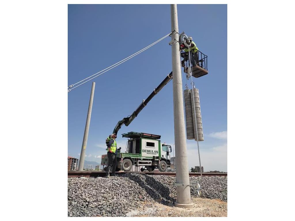 Karaman Hızlı Tren Hattı katener tesisi kurulumu